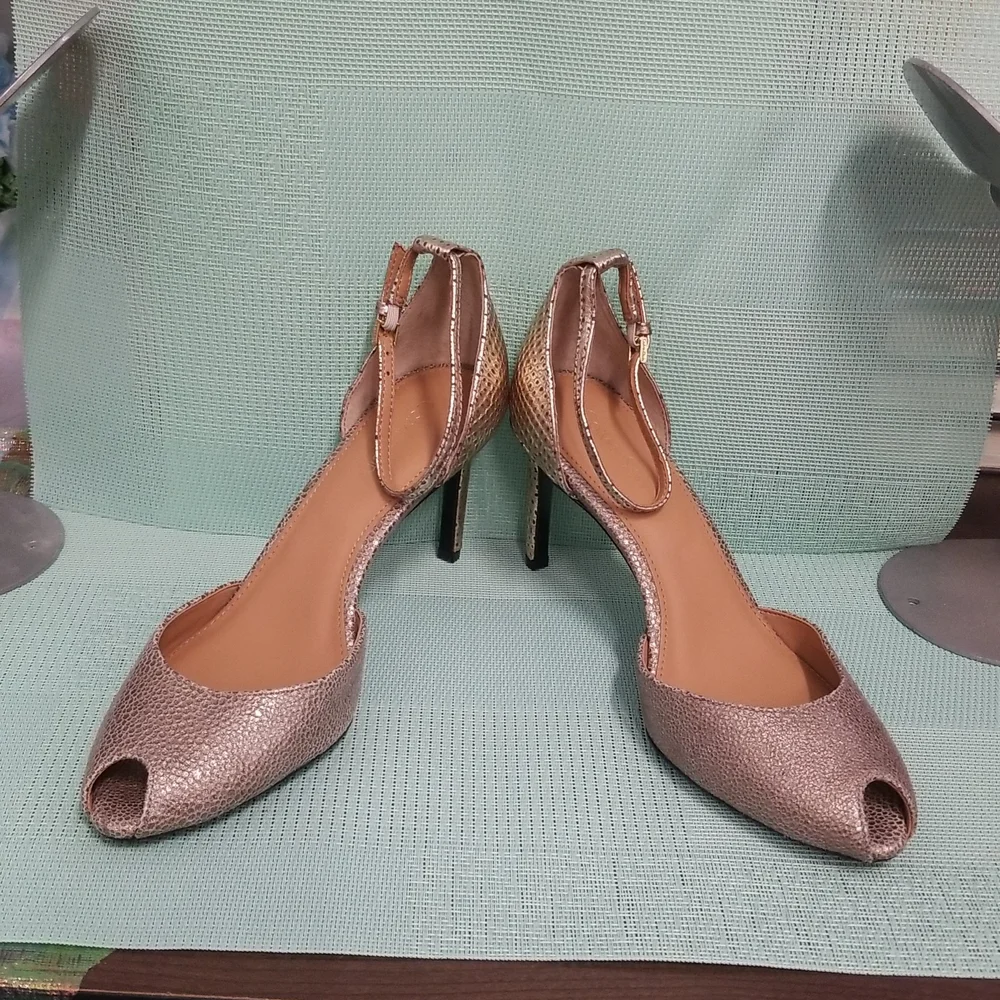 Calvin Klein Gold Peep toe with ankle strap Shoes - Picture 8 of 12
